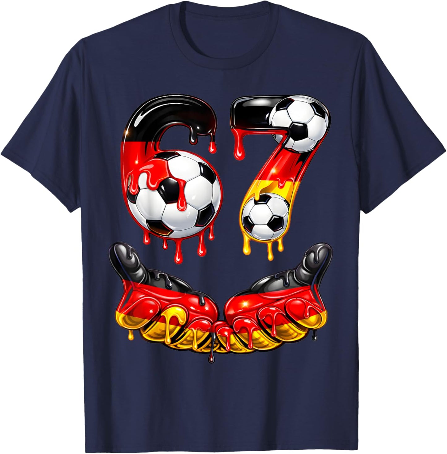 Lustiges Fußball 67 Meme für Jungen Kinder 67 Six Seven 67 T-Shirt - T-Shirt | Navy