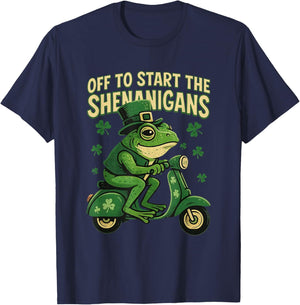 Funny Frog Green Lucky Shamrock Party St.Patrick's Day T-Shirt - T-Shirt | Navy