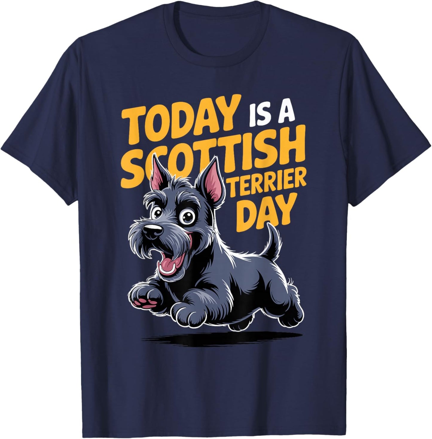 Today is a Scottish Terrier Day Cartoon Scottie Dog Breed T-Shirt - T-Shirt | Navy
