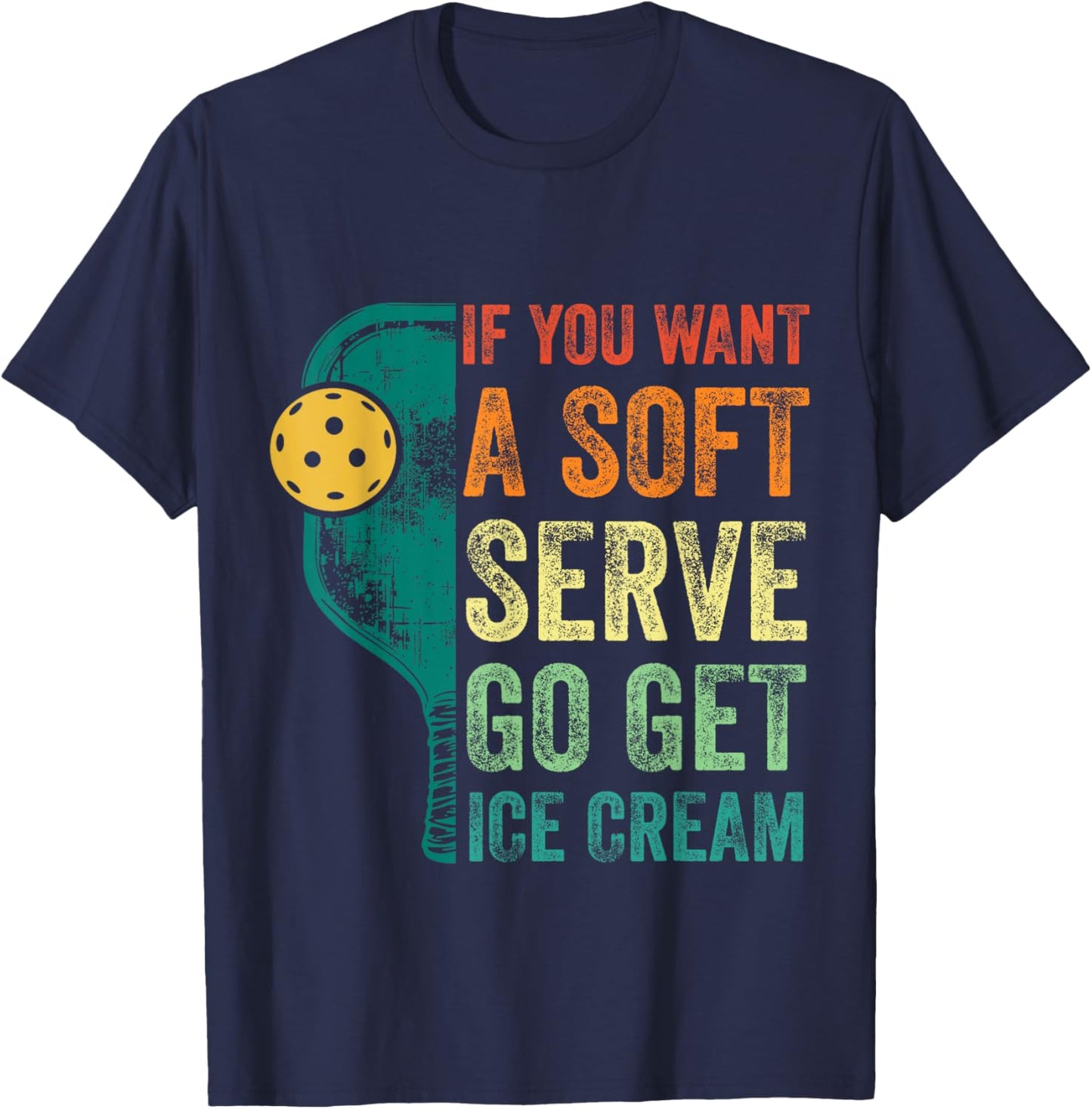 Funny Pickleball Tennis Racket Paddleball Lover Men Women T-Shirt - T-Shirt | Navy