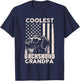 Coolest Dachshund Grandpa Vintage American Flag Funny Dog T-Shirt - T-Shirt | Navy