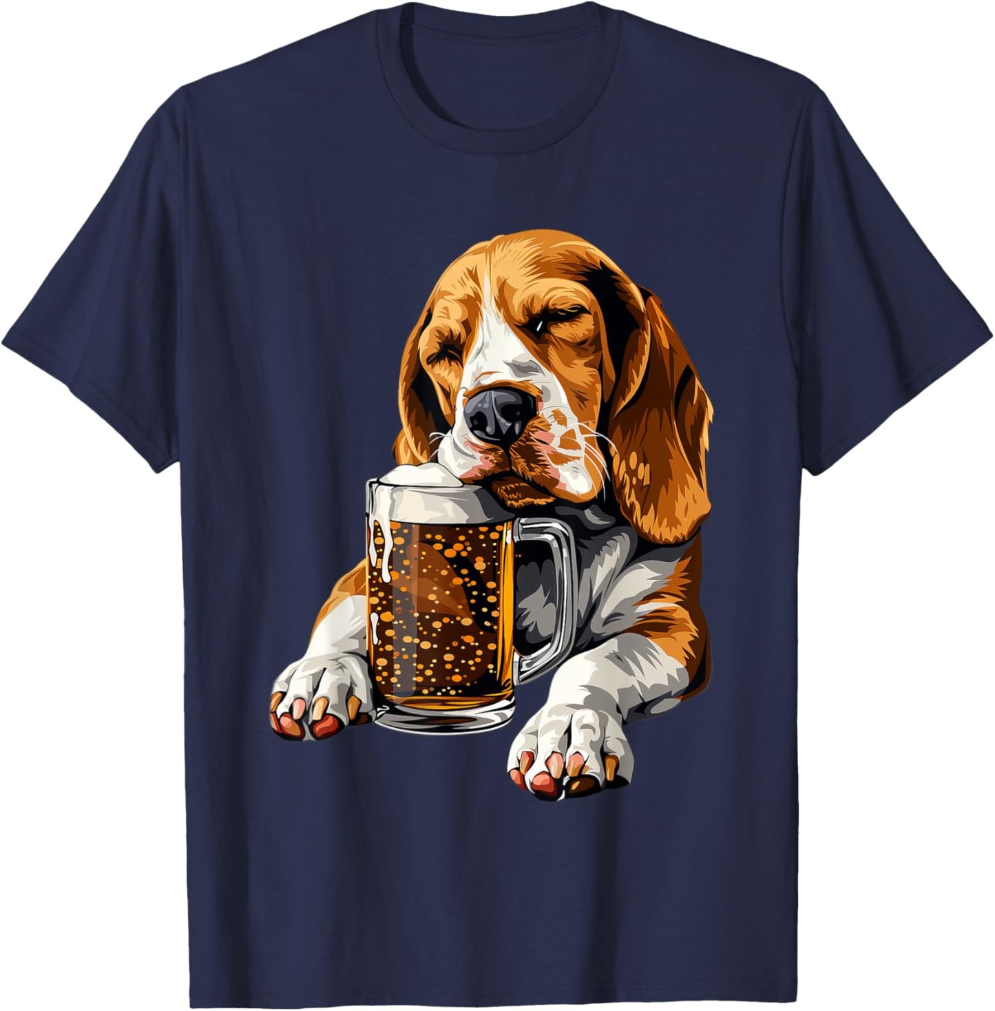 Beagle Beer T-Shirt - T-Shirt | Navy