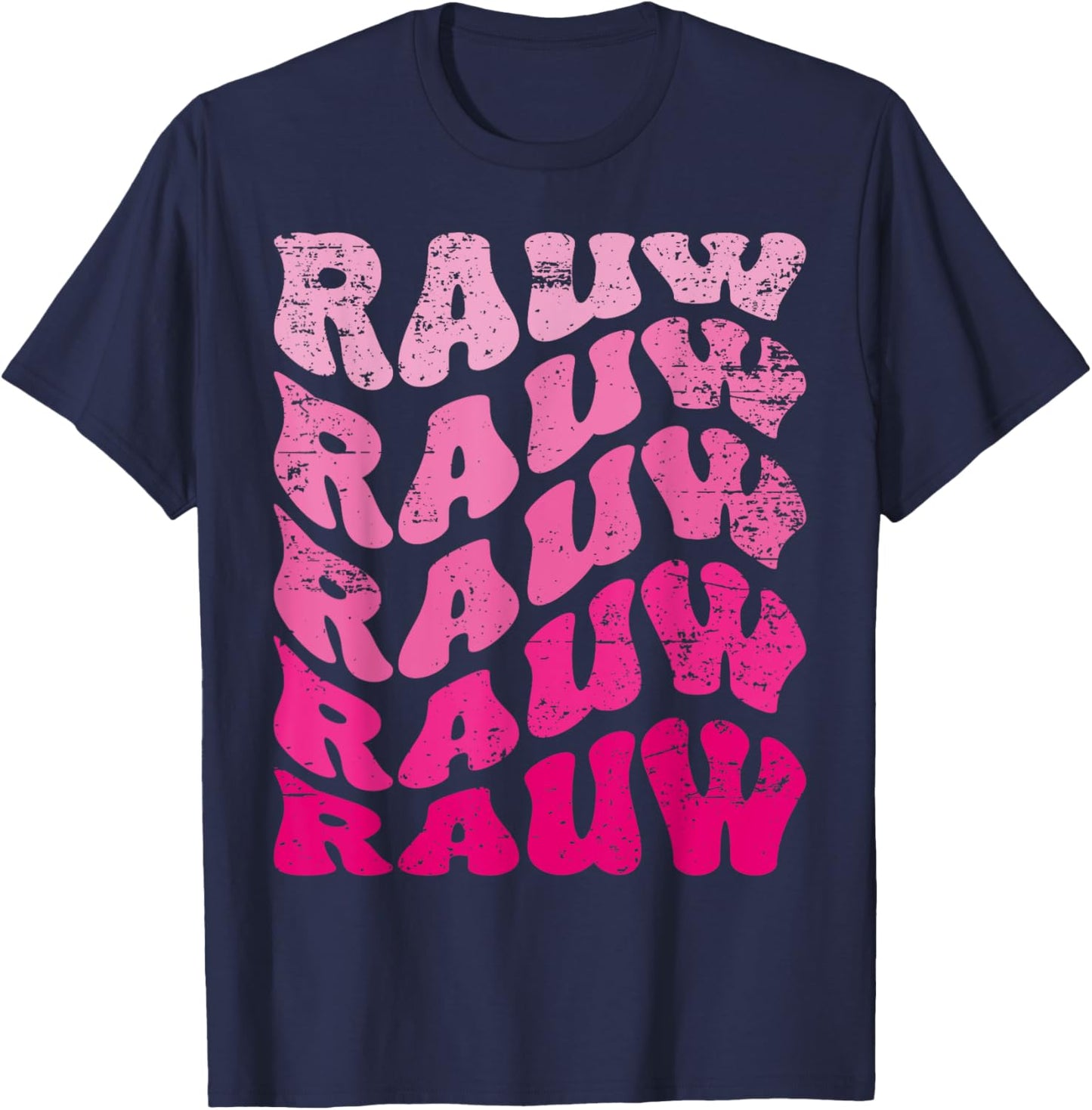 Retro Rauw First Name Personalized Rauw Groovy Vintage T-Shirt - T-Shirt | Navy