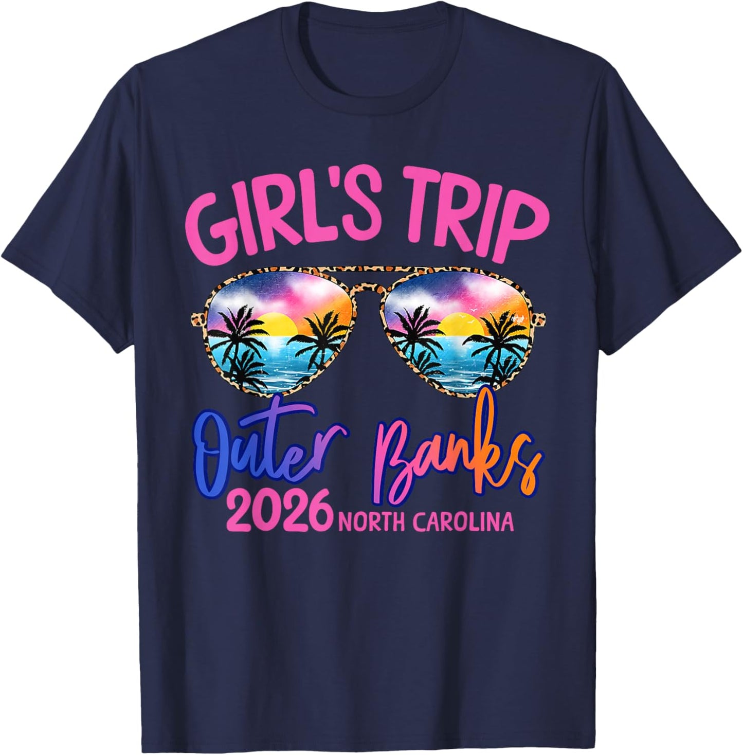 Girls Trip Outer Banks 2026 Weekend Vacation Beach Group T-Shirt - T-Shirt | Navy