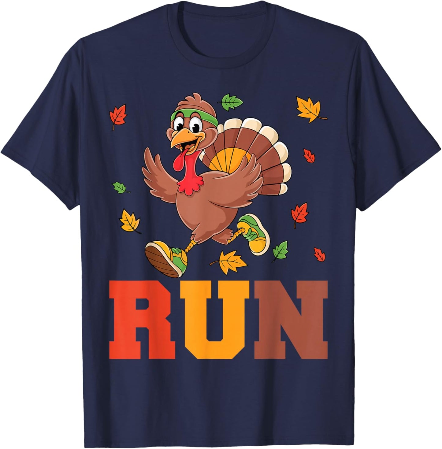Turkey Run Costume Thanksgiving Running Turkey Trot T-Shirt - T-Shirt | Navy