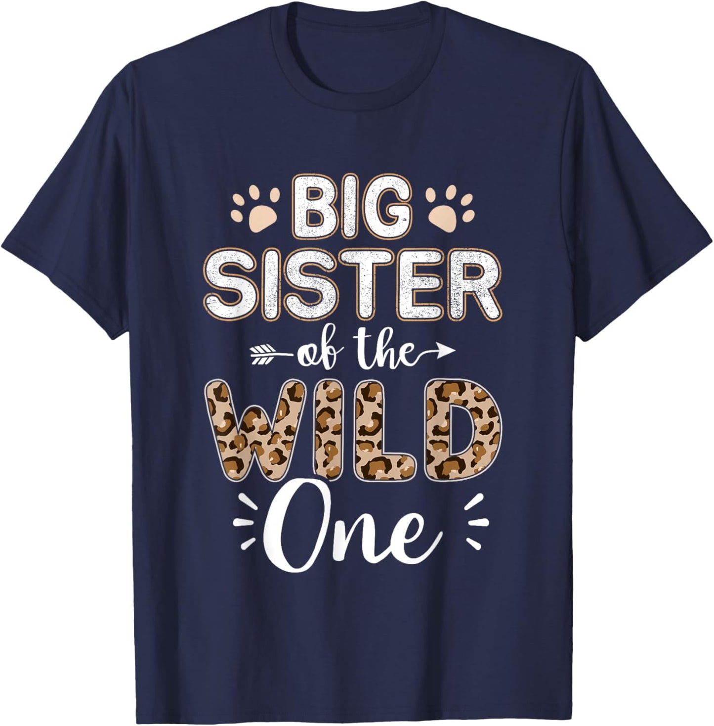 Big sister of wild one birthday girl matching family party T-Shirt - T-Shirt | Navy