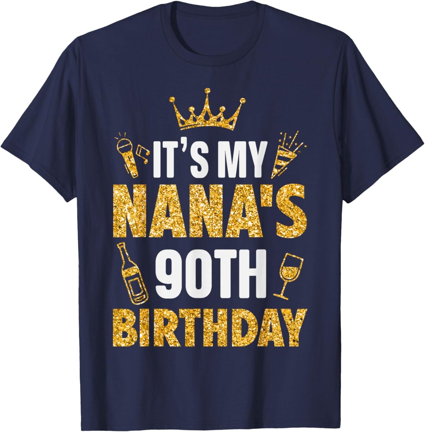 Grandma It's My Nana's 90th Birthday 1935 90 Years Old T-Shirt - T-Shirt | Navy