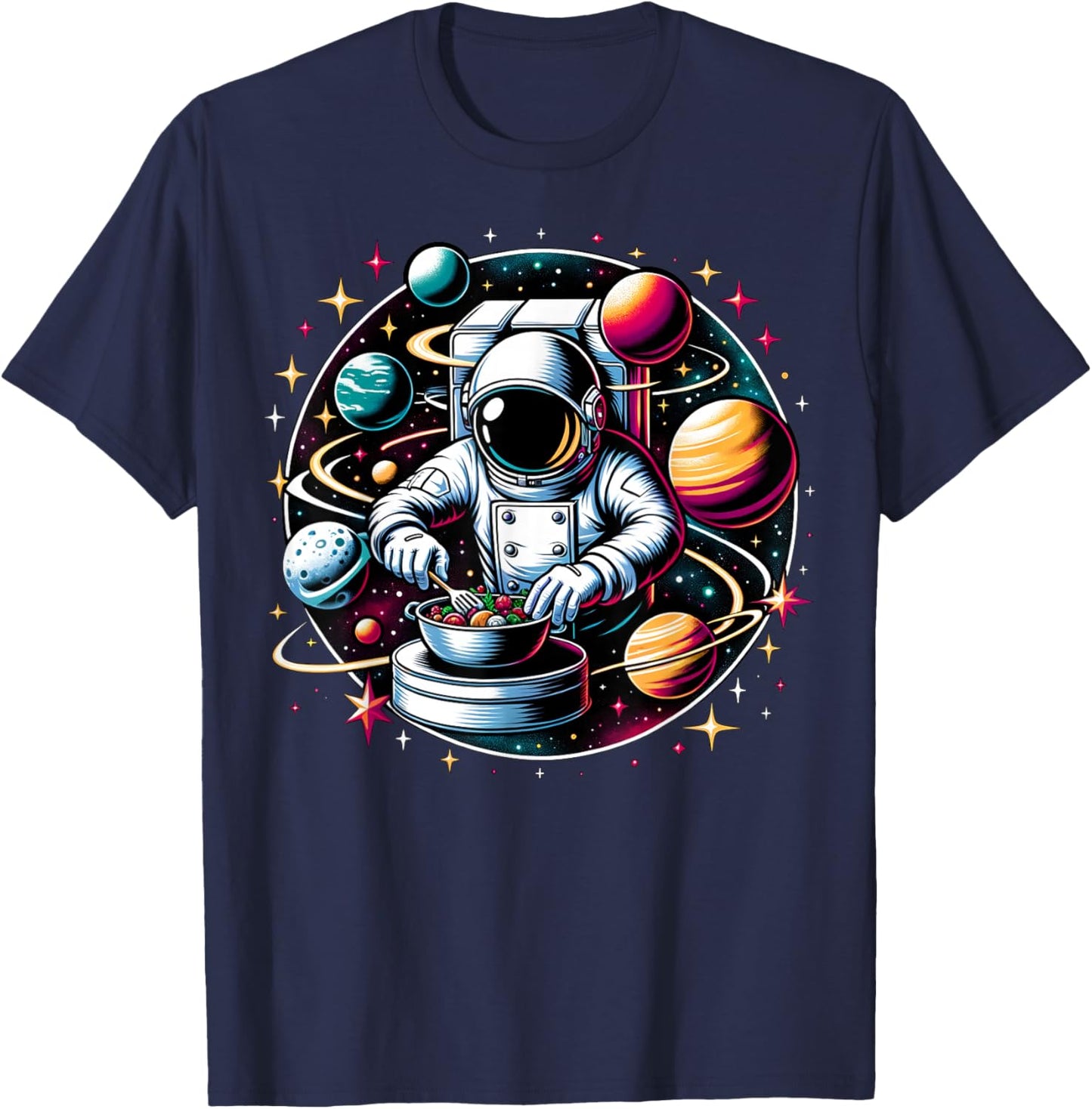Cool Galaxy Astronaut Chef T-Shirt - T-Shirt | Navy