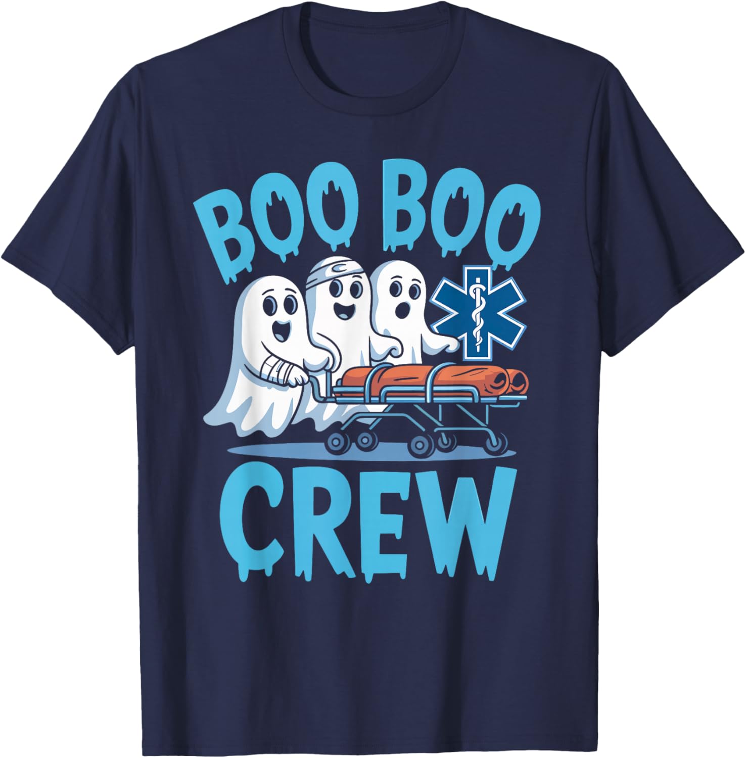 Funny Boo Boo Crew EMT Nurse Halloween Costumes Men Women T-Shirt - T-Shirt | Navy
