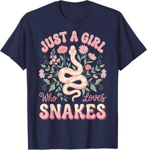 Just A Girl Who Loves Snakes T-Shirt - T-Shirt | Navy