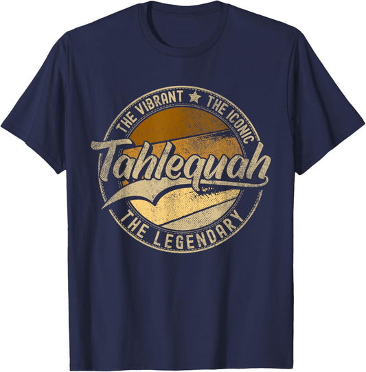 Tahlequah OK | Oklahoma | Vintage Distressed T-Shirt - T-Shirt | Navy