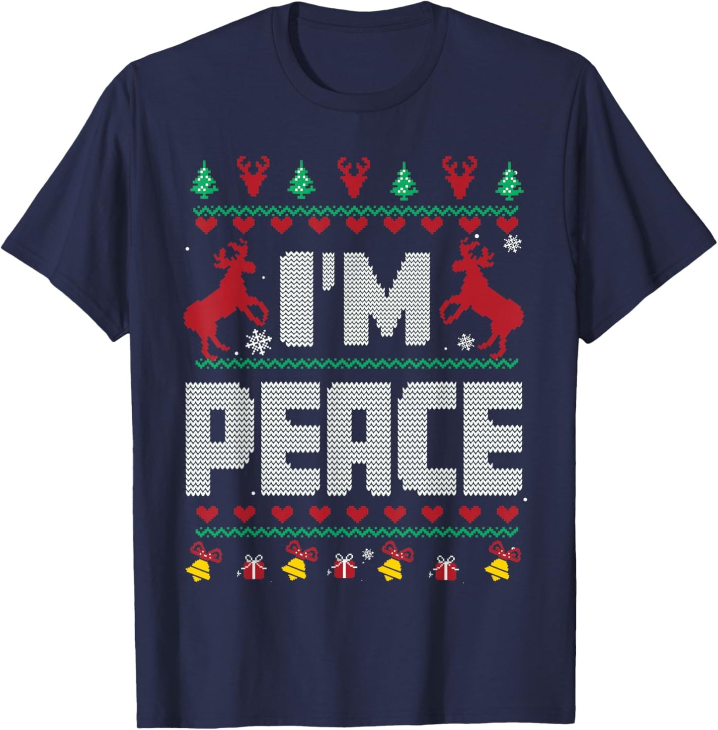 I Come In Peace - I'm Peace Xmas Matching Couples Christmas T-Shirt - T-Shirt | Navy