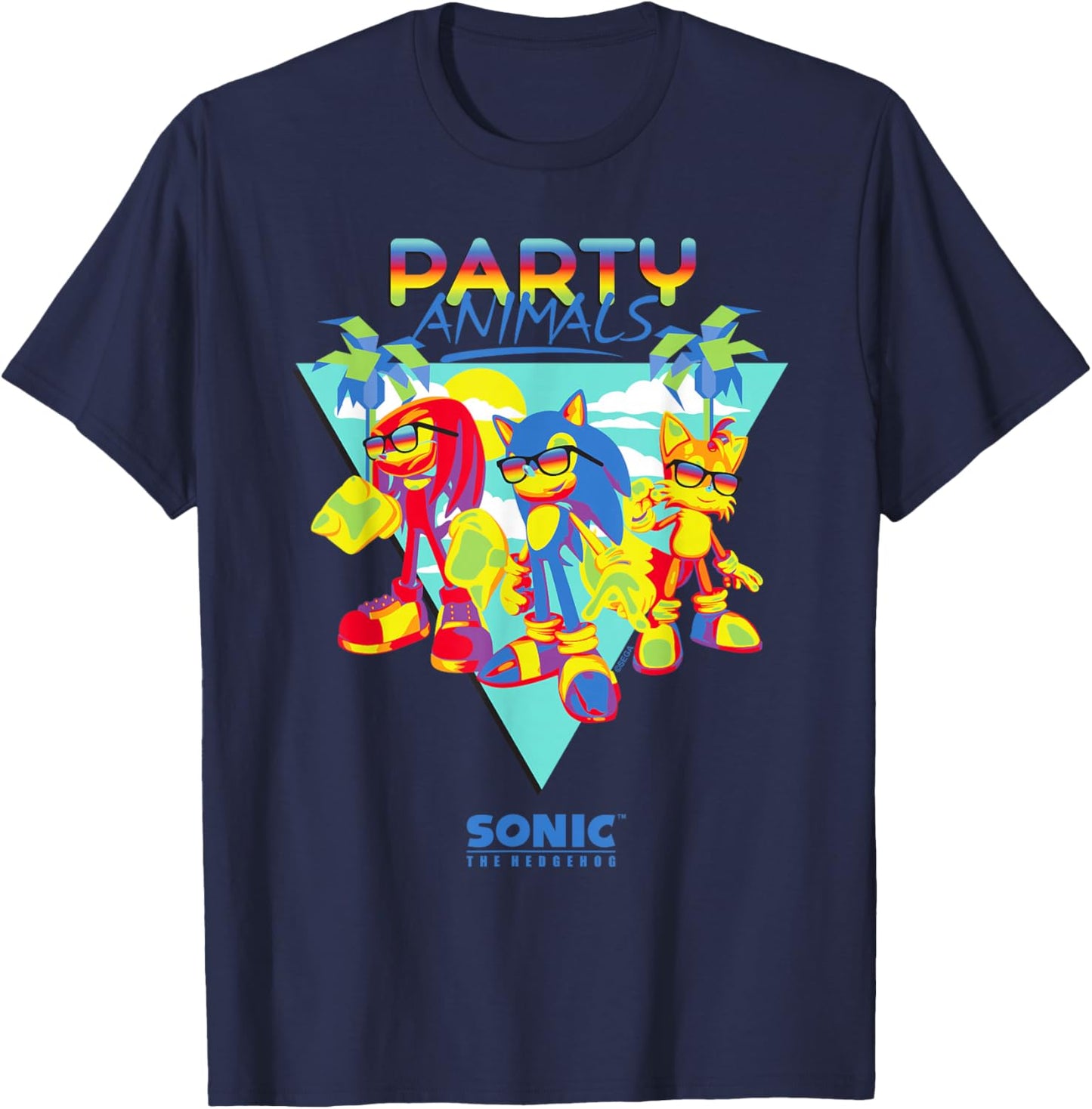 Sonic The Hedgehog - Party Animals Sonic, Tails, Knuckles T-Shirt - T-Shirt | Navy