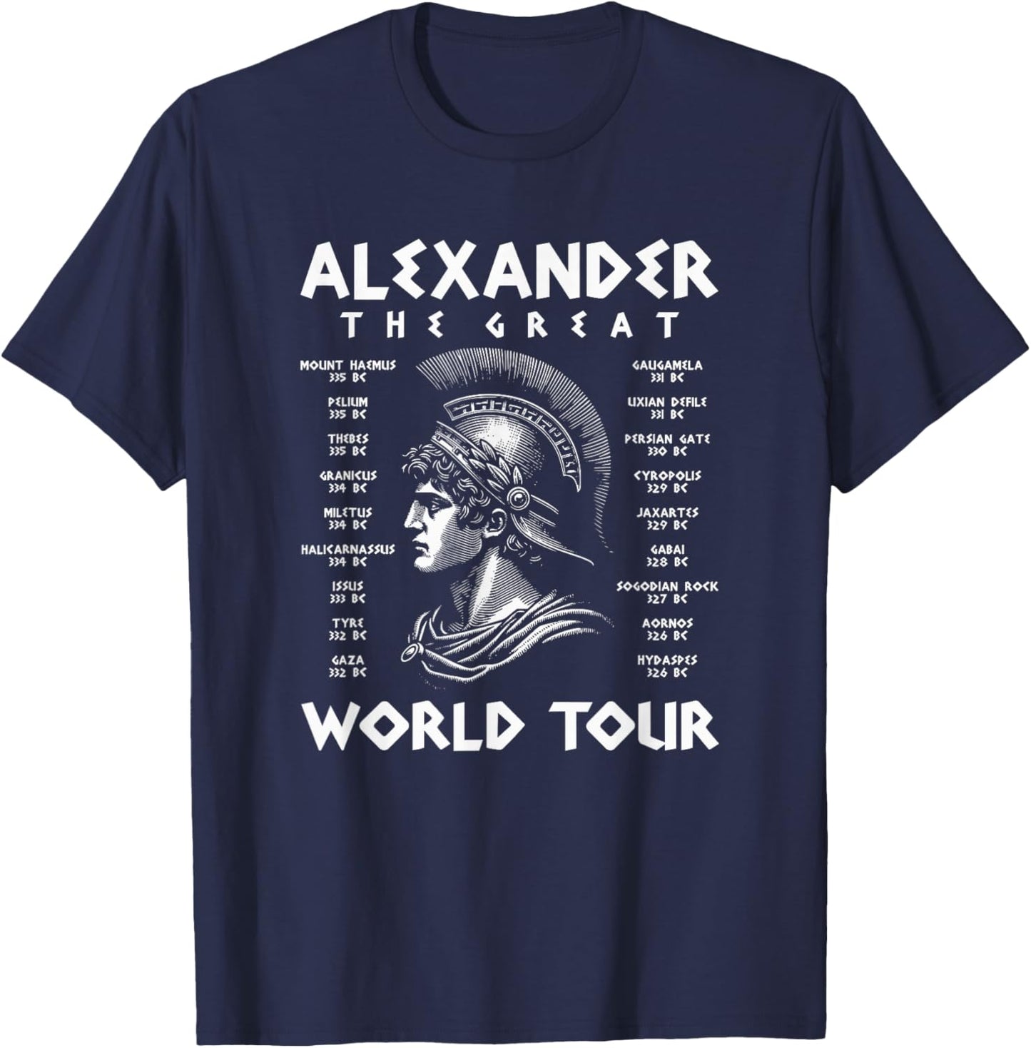 Alexander The Great World Tour Funny T-Shirt - T-Shirt | Navy