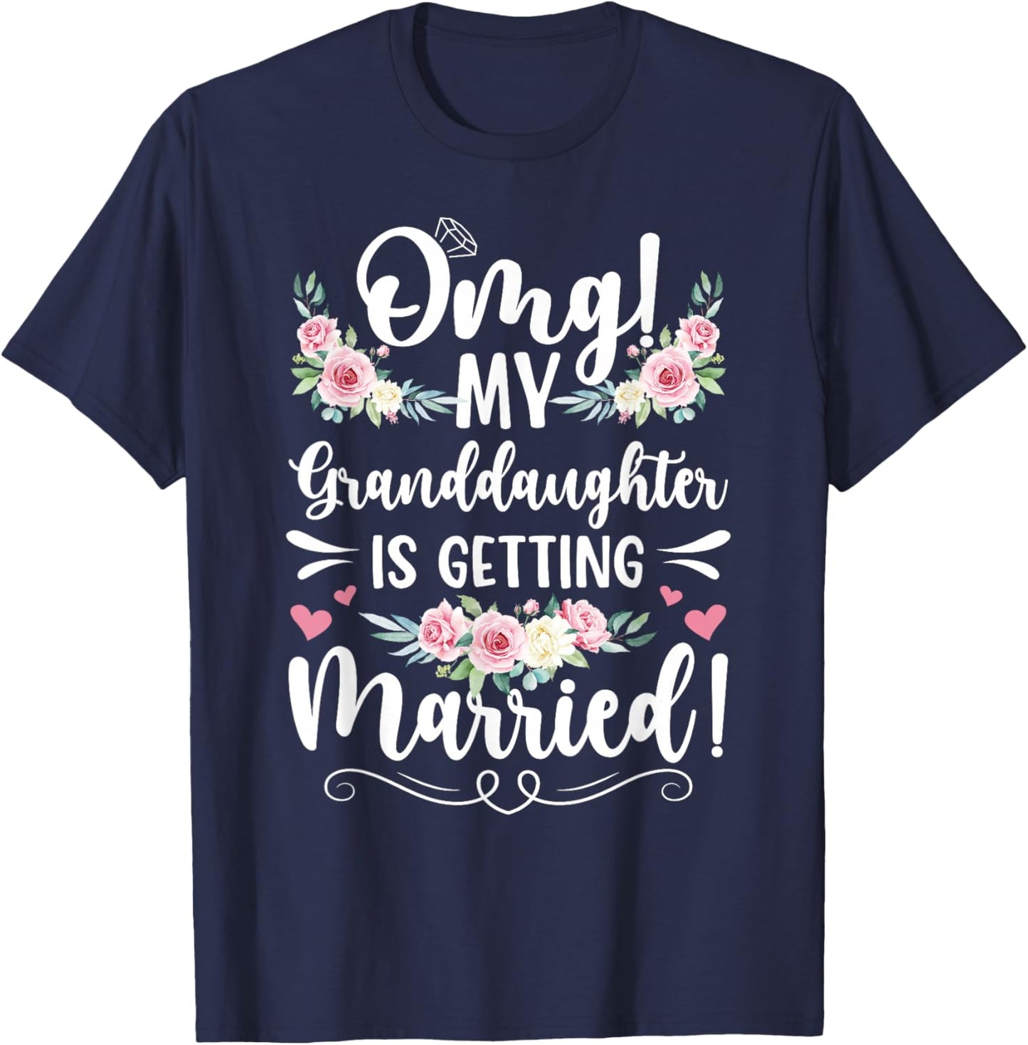 Proud Grandma of The Bride Grandma Grandmother of The Bride T-Shirt - T-Shirt | Navy