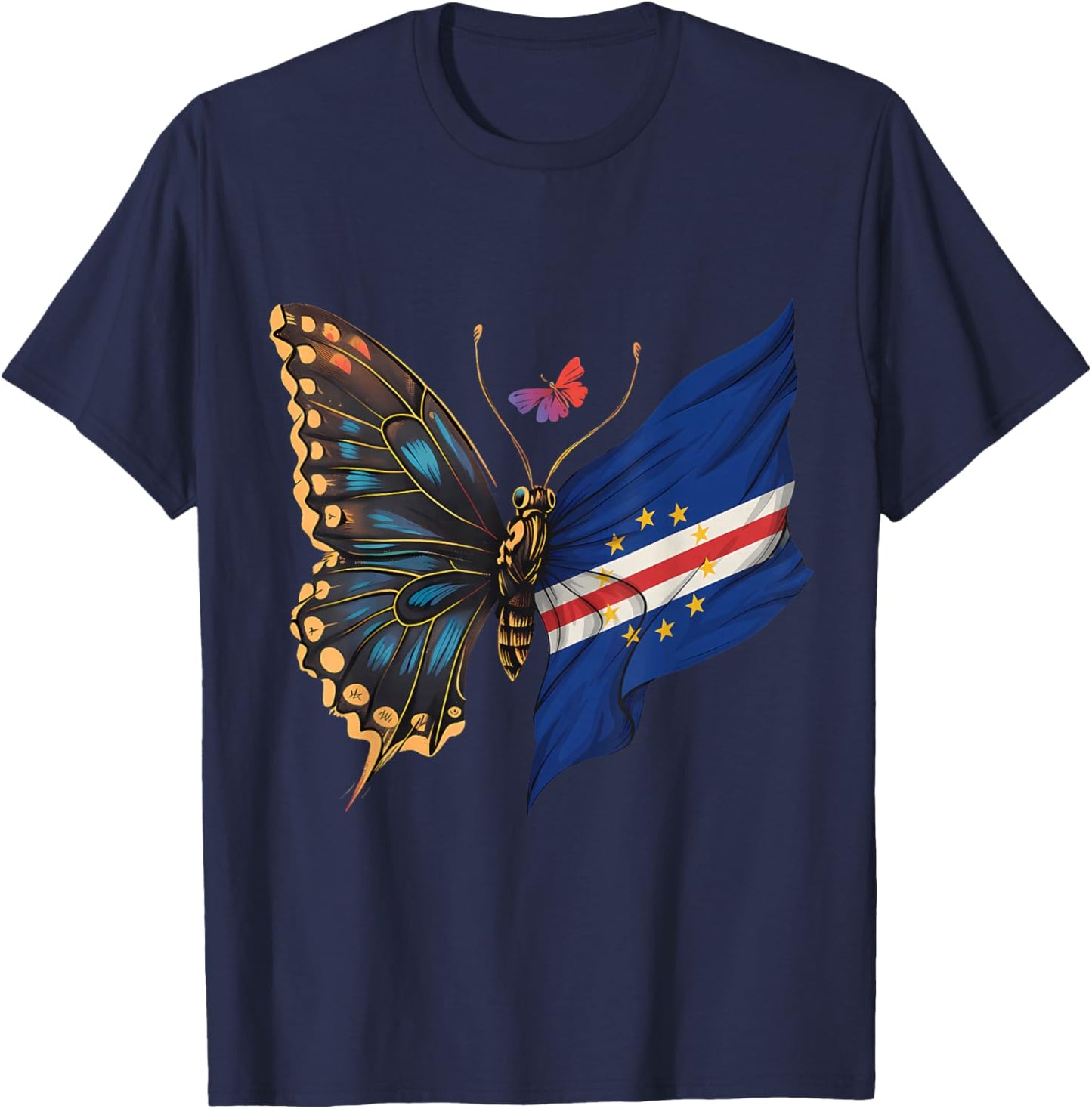 Cabo Verde Cape Verdean Roots Cape Verde Flag T-Shirt - T-Shirt | Navy