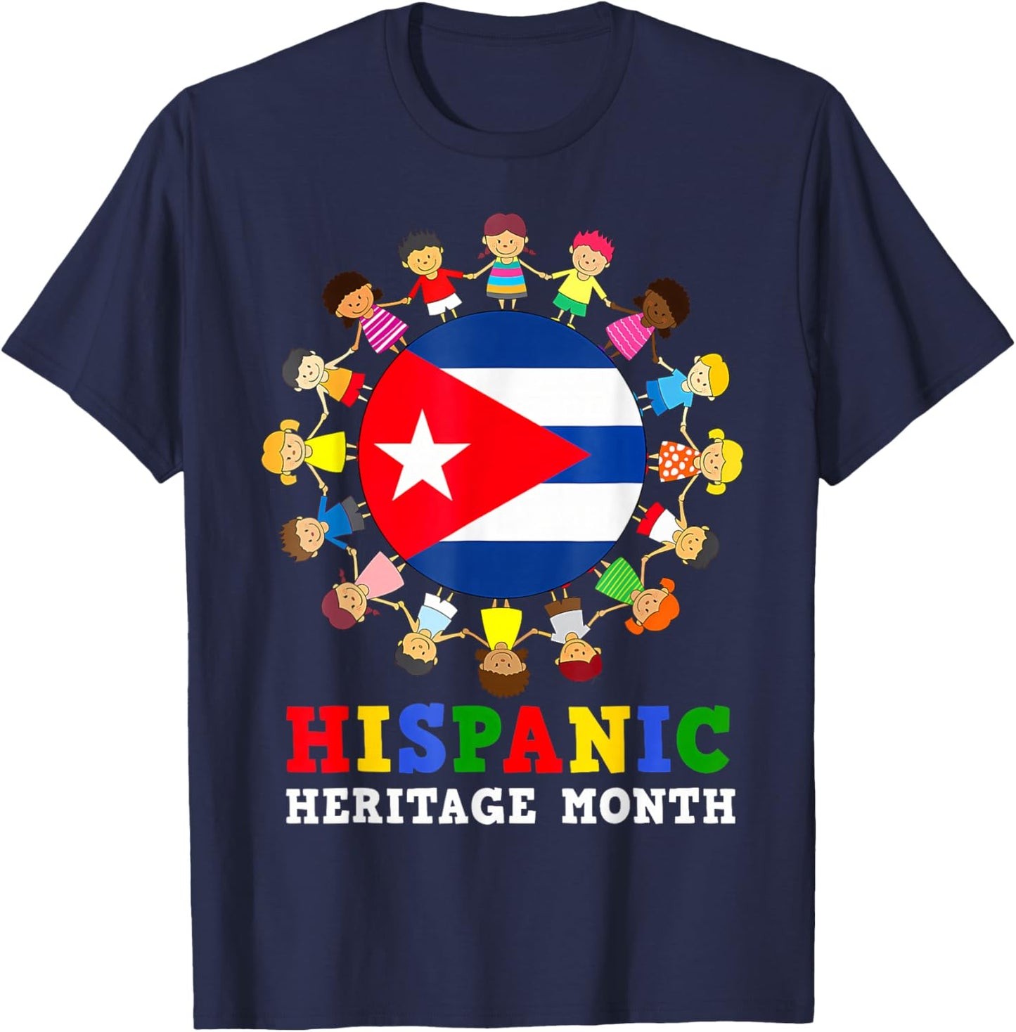 Cuban Flag Hispanic Heritage Cuba Boy Girl Kids T-Shirt - T-Shirt | Navy