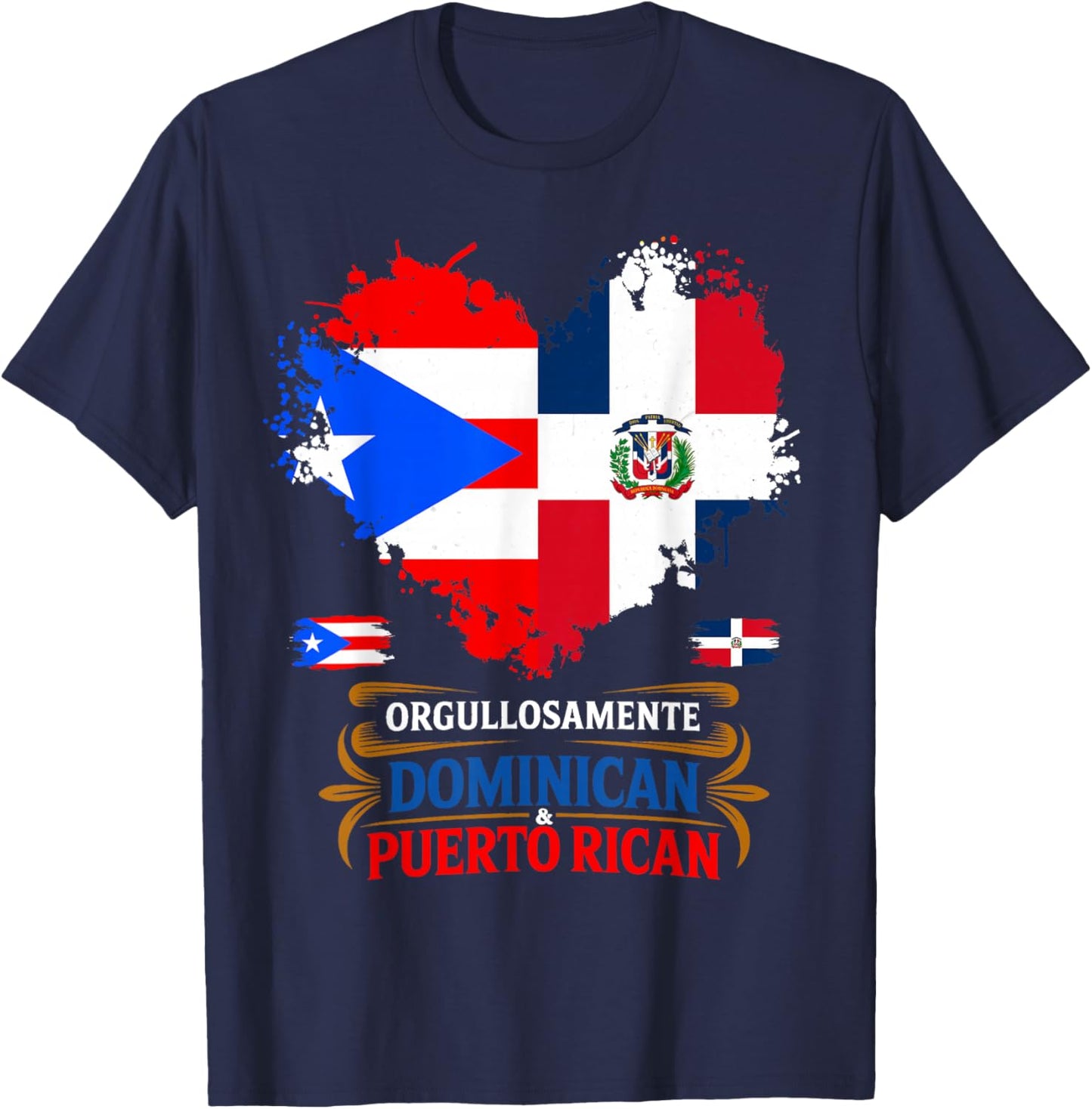 Dominican & Puerto Rican Flag Idea Dominicano T-Shirt - T-Shirt | Navy