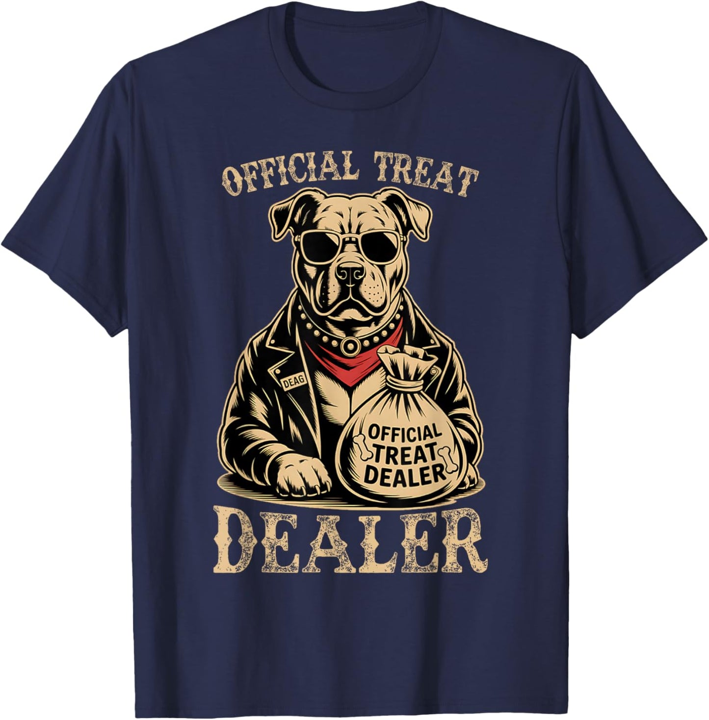 Dog Lover Official Treat Dealer Funny Pet Owner T-Shirt - T-Shirt | Navy