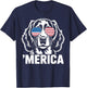 Patriotic American Flag 4th of July English Springer Spaniel T-Shirt - T-Shirt | Navy