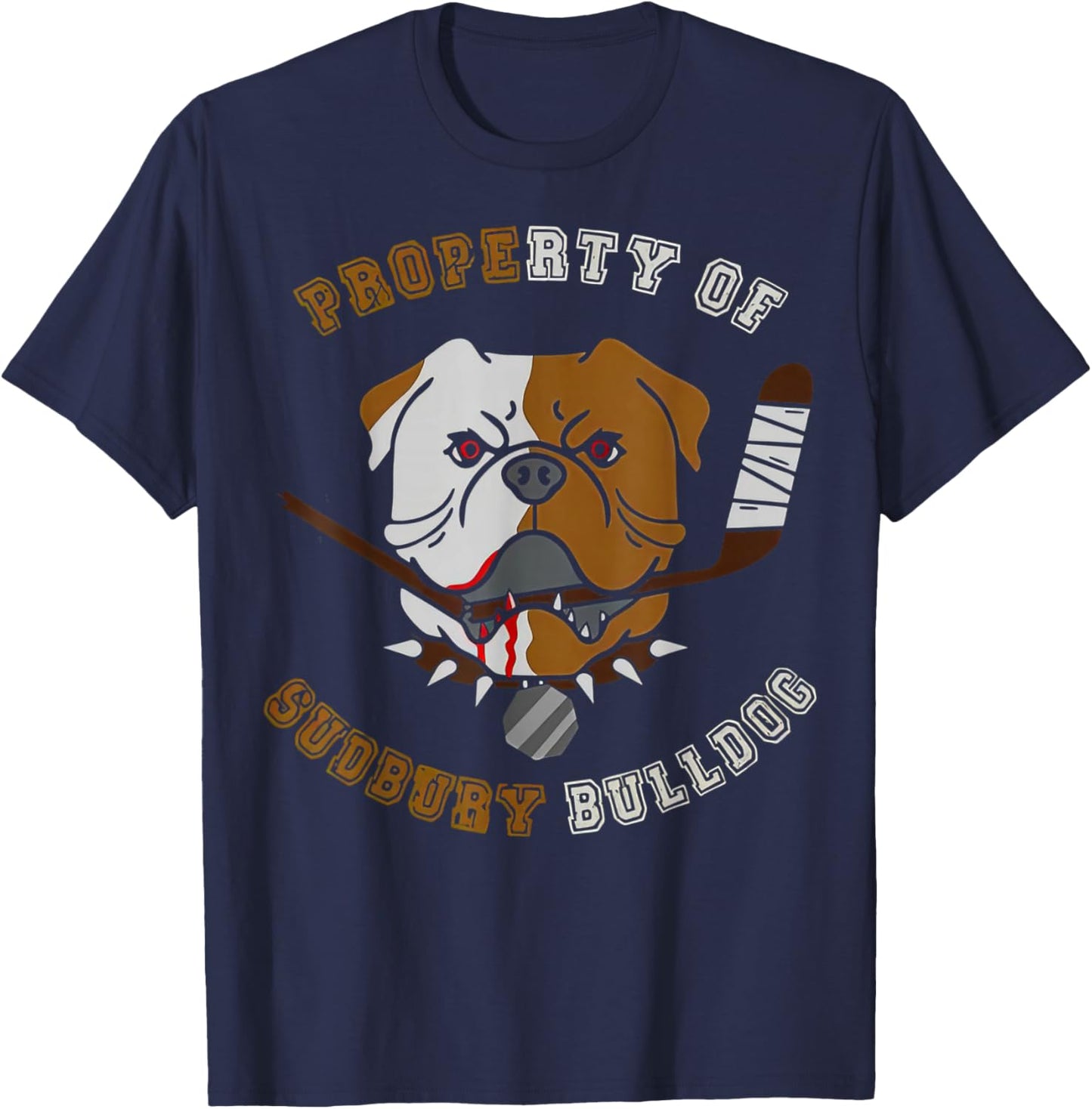 Property of Sudbury Bulldog Hockey T-Shirt - T-Shirt | Navy
