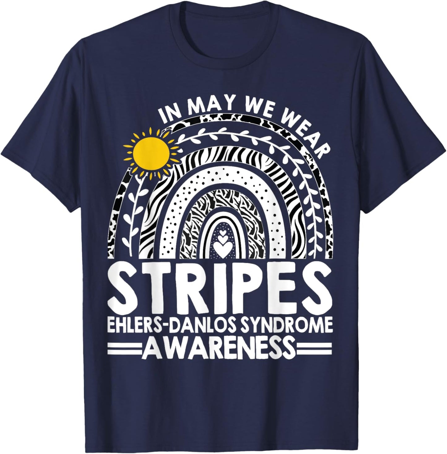 In May We Wear Stripes Ehlers-Danlos Syndrome Awareness T-Shirt - T-Shirt | Navy