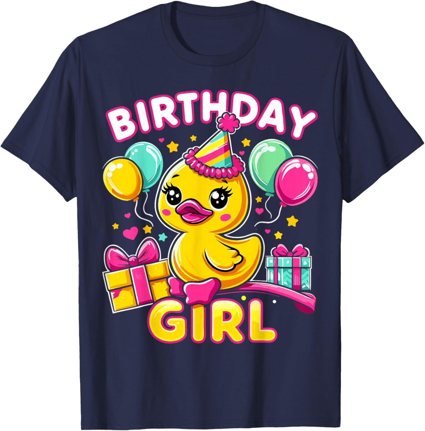 Birthday Girl Rubber Duck T-Shirt - T-Shirt | Navy