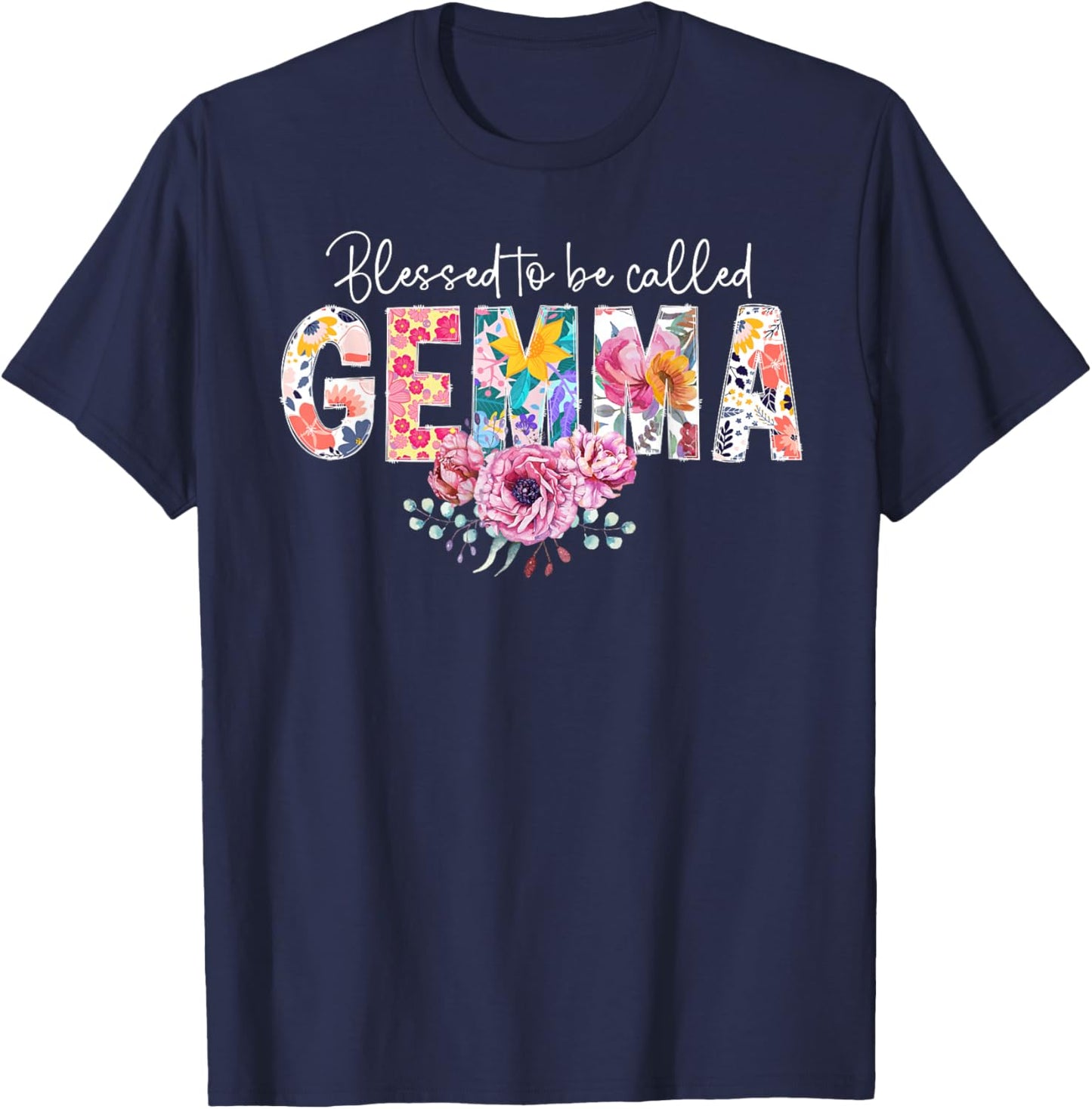 Blessed To Be Called Gemma Grandma Gemma Grandmother T-Shirt - T-Shirt | Navy