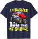Funny I Crushed 100 Days Of School Monster Truck Kids Boys T-Shirt - T-Shirt | Navy