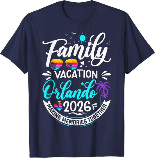 Family Vacation Orlando 2026 Beach Summer Vacation 2026 T-Shirt - T-Shirt | Navy