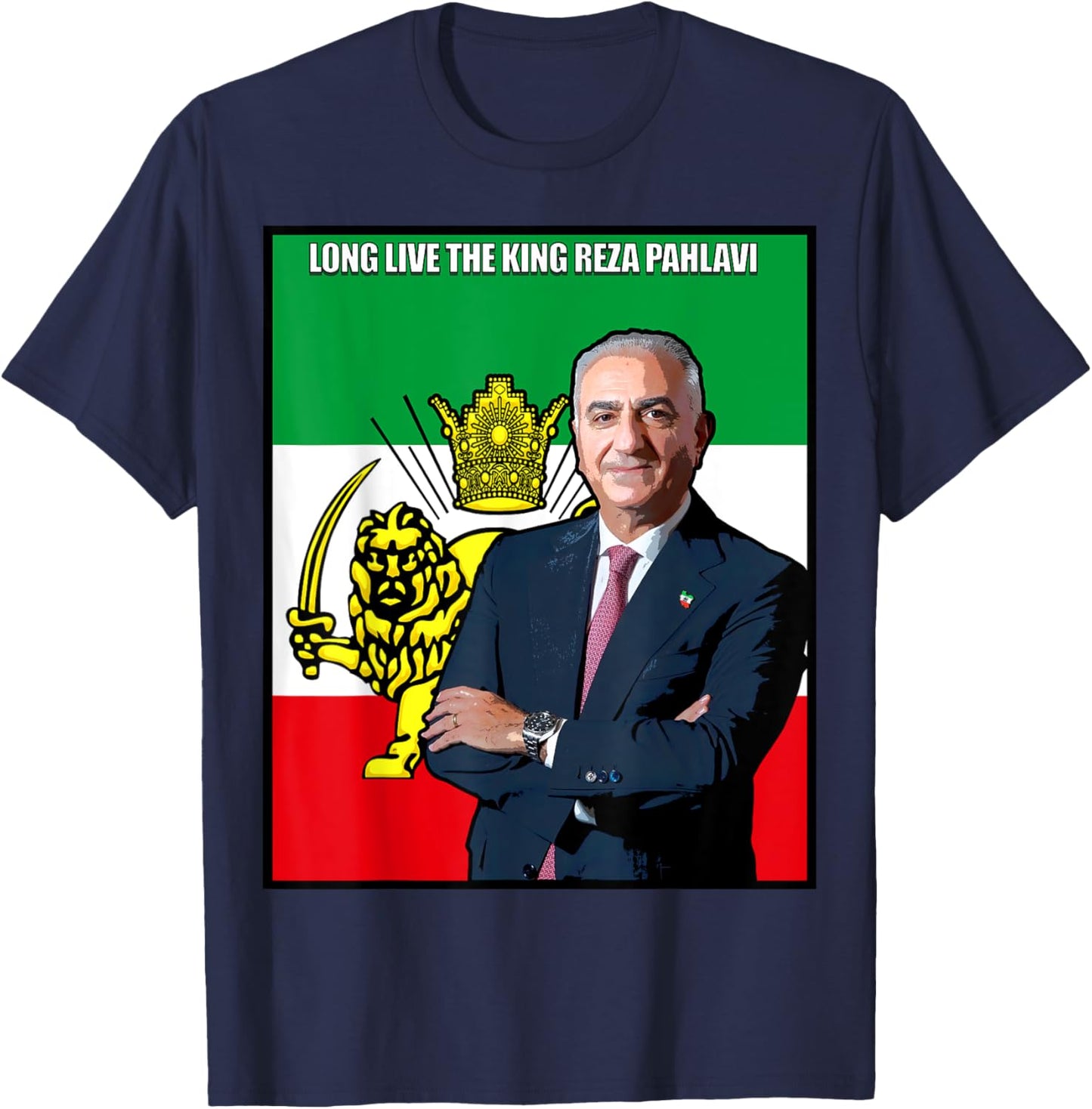 King Reza Pahlavi T-Shirt - T-Shirt | Navy