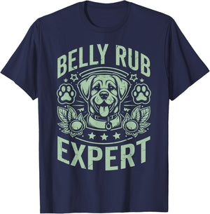Belly Rub Expert Dog Dad T-Shirt - T-Shirt | Navy