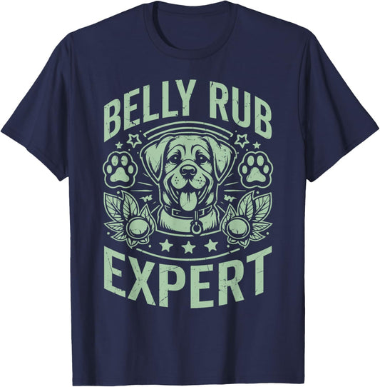 Belly Rub Expert Dog Dad T-Shirt - T-Shirt | Navy