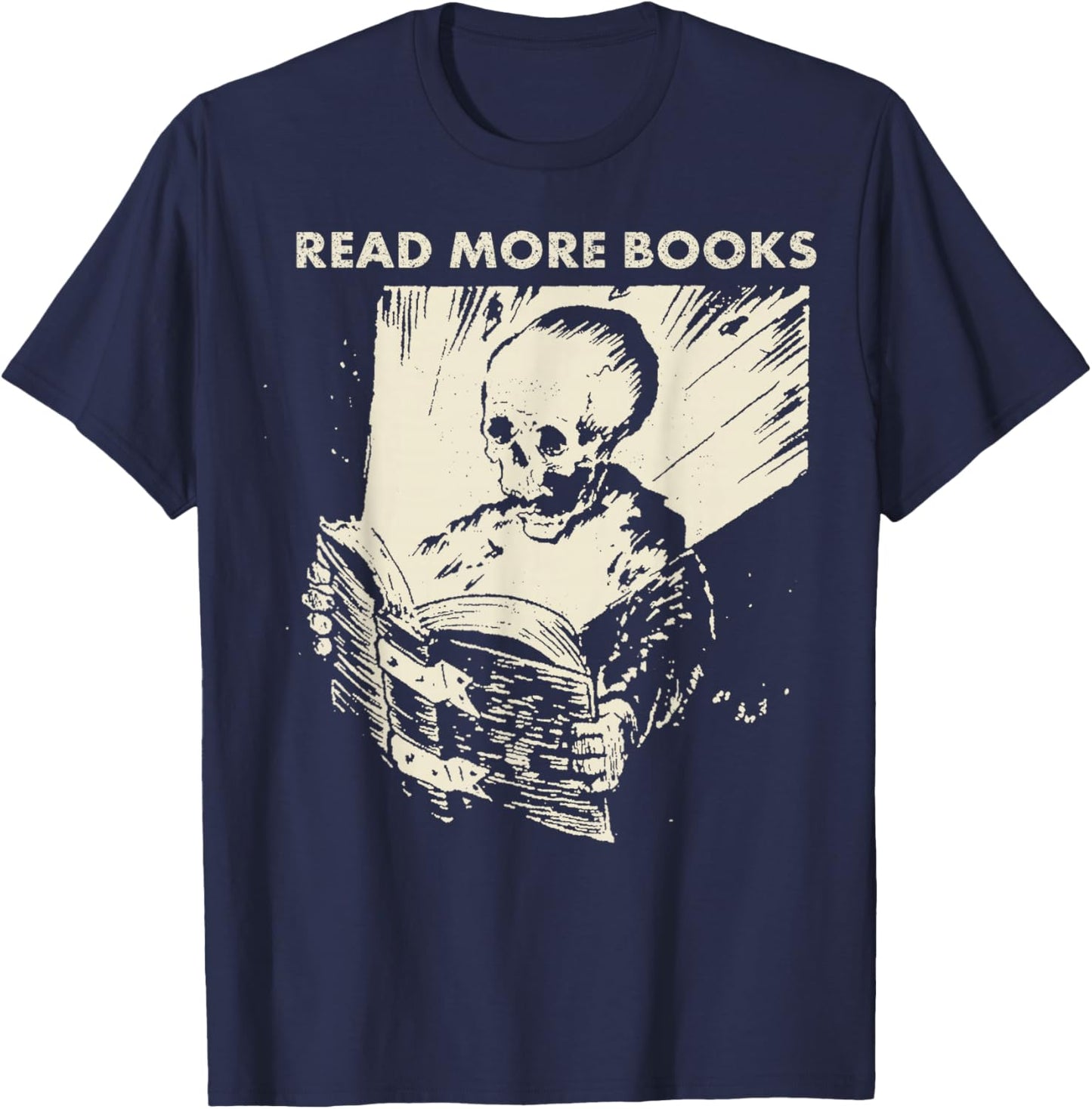 Skeleton Read More Books T-Shirt - T-Shirt | Navy