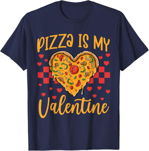 Pizza Is My Valentine Boys Kids Pizza Lover Valentines Day T-Shirt - T-Shirt | Navy