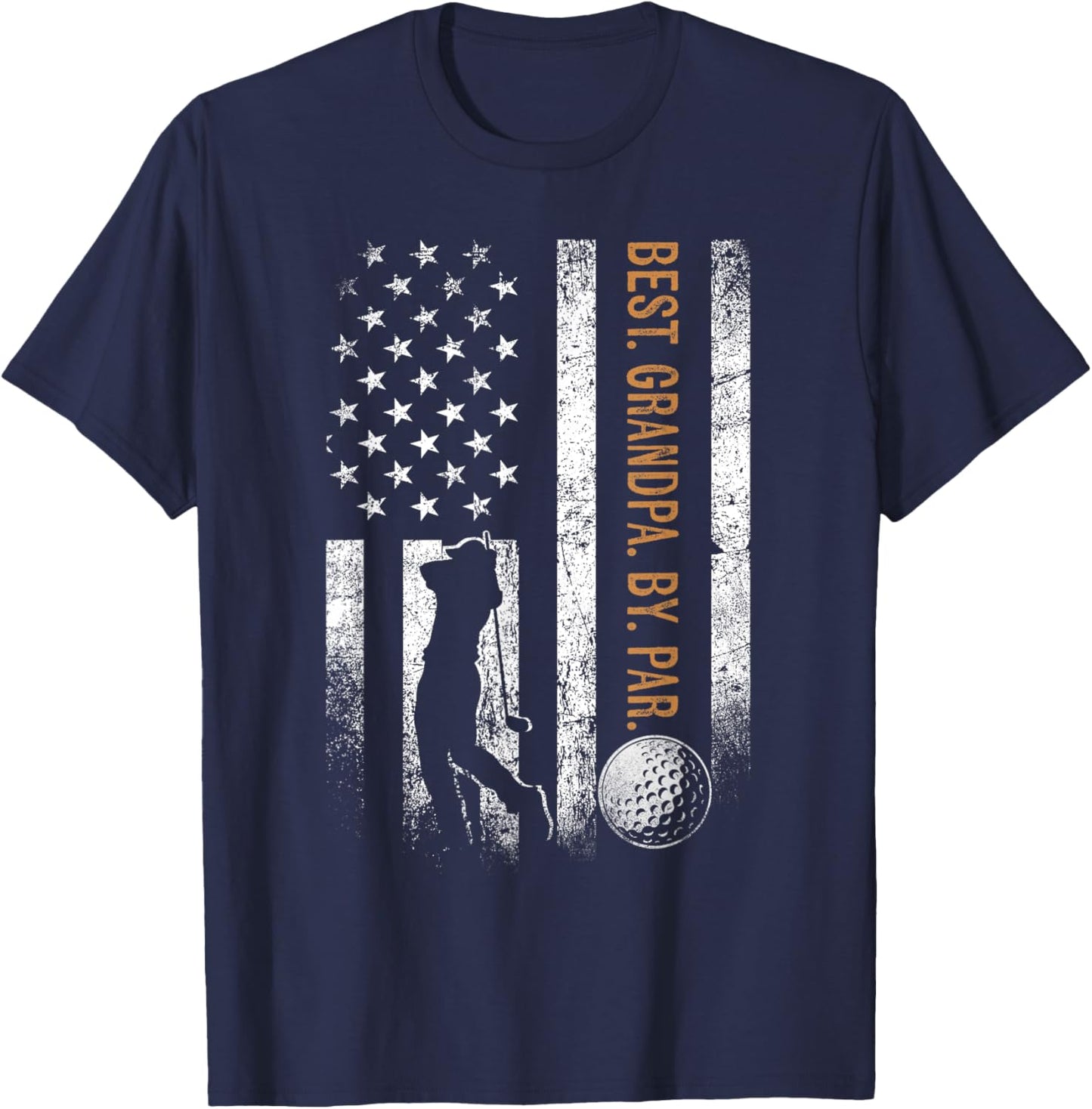 Best Grandpa By Par Golfing Gifts Grandpa Father's Day Golf T-Shirt - T-Shirt | Navy