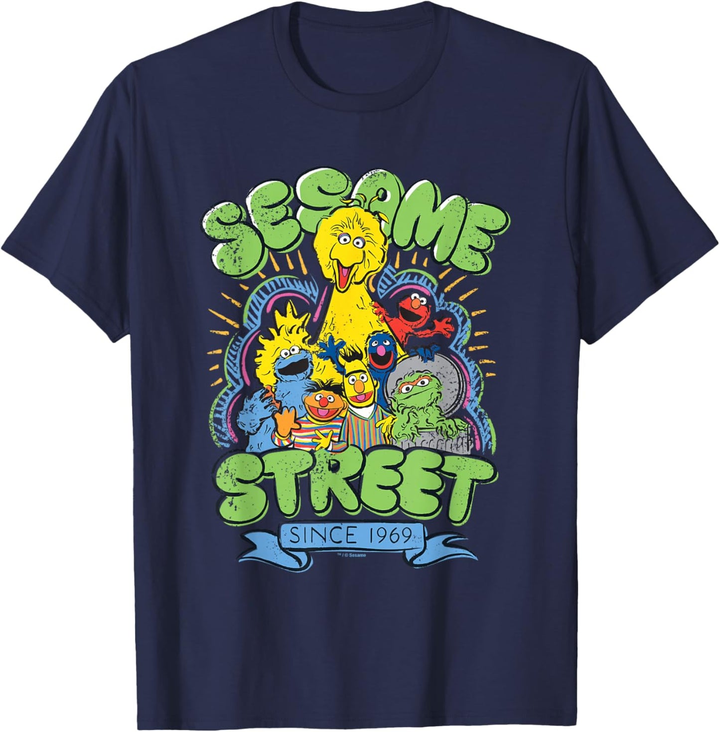 Sesame Street Since 1969 Rough T-Shirt - T-Shirt | Navy
