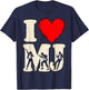 I Love MJ Vintage Fan Merch Red Heart T-Shirt - T-Shirt | Navy