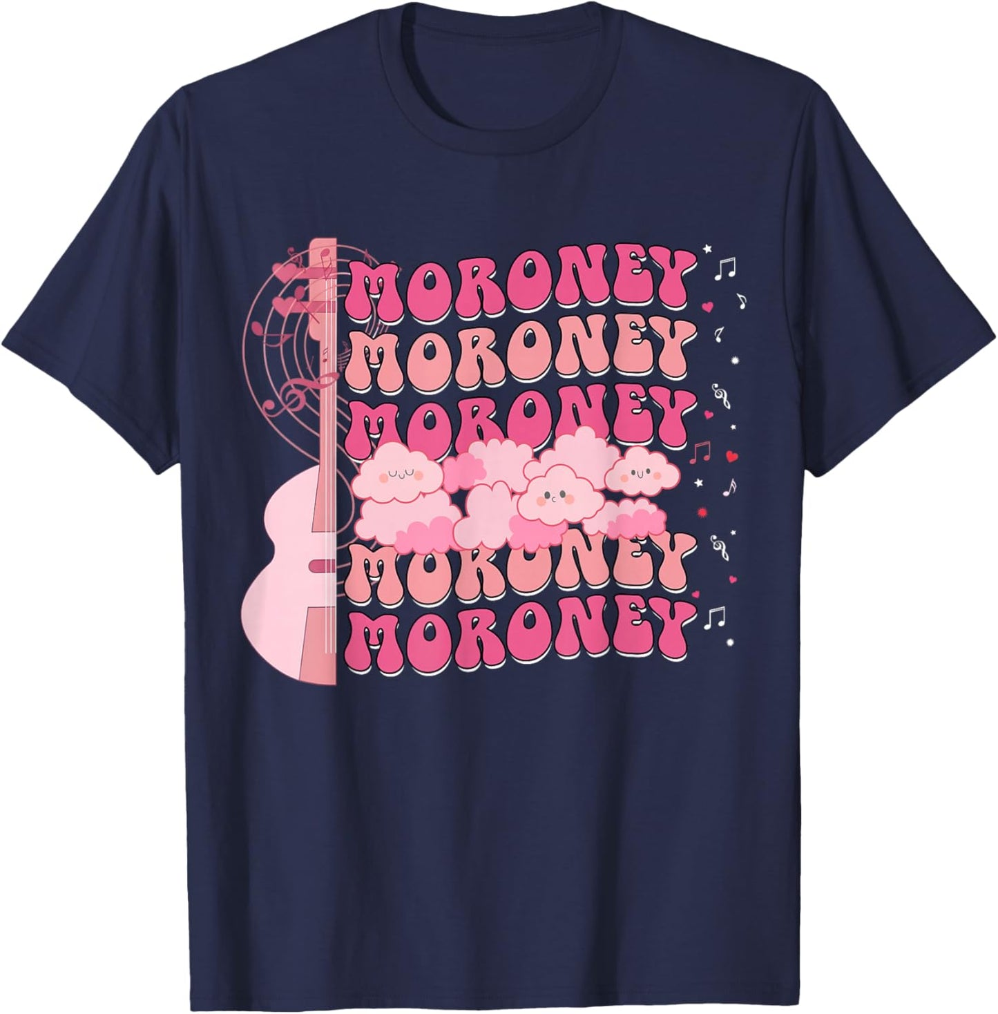 Retro Moroney Personalized Name I Love Moroney Groovy Meme T-Shirt - T-Shirt | Navy