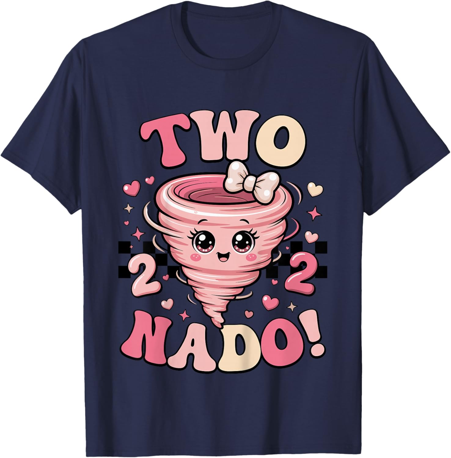 Two Nado 2nd Birthday Funny 2 Year Old Girls Kids Toddler T-Shirt - T-Shirt | Navy