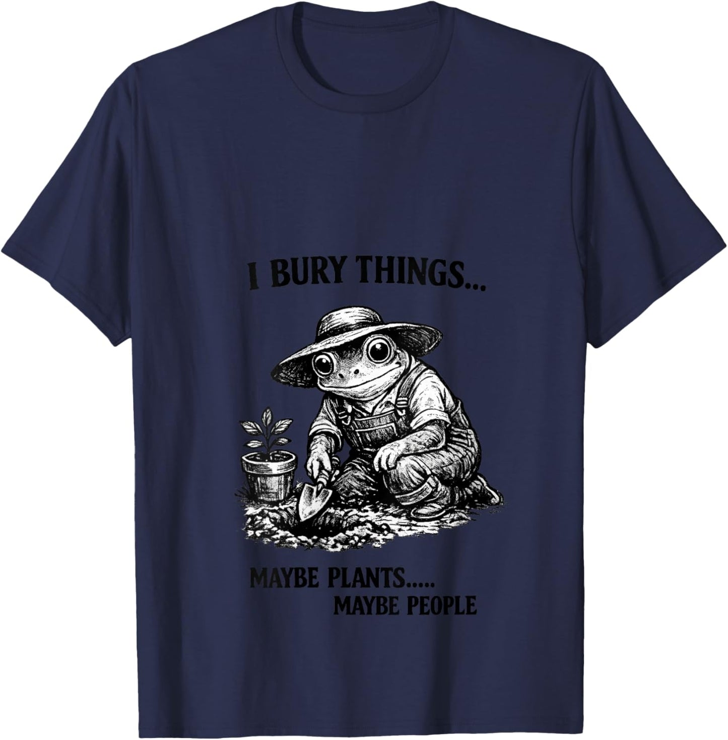 Women's I Bury Things Maybe Plants Maybe People V-Neck T-Shirt - T-Shirt | Navy