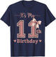 It's My 11th Birthday Girl Coquette Bow Pink 11 Year Old T-Shirt - T-Shirt | Navy