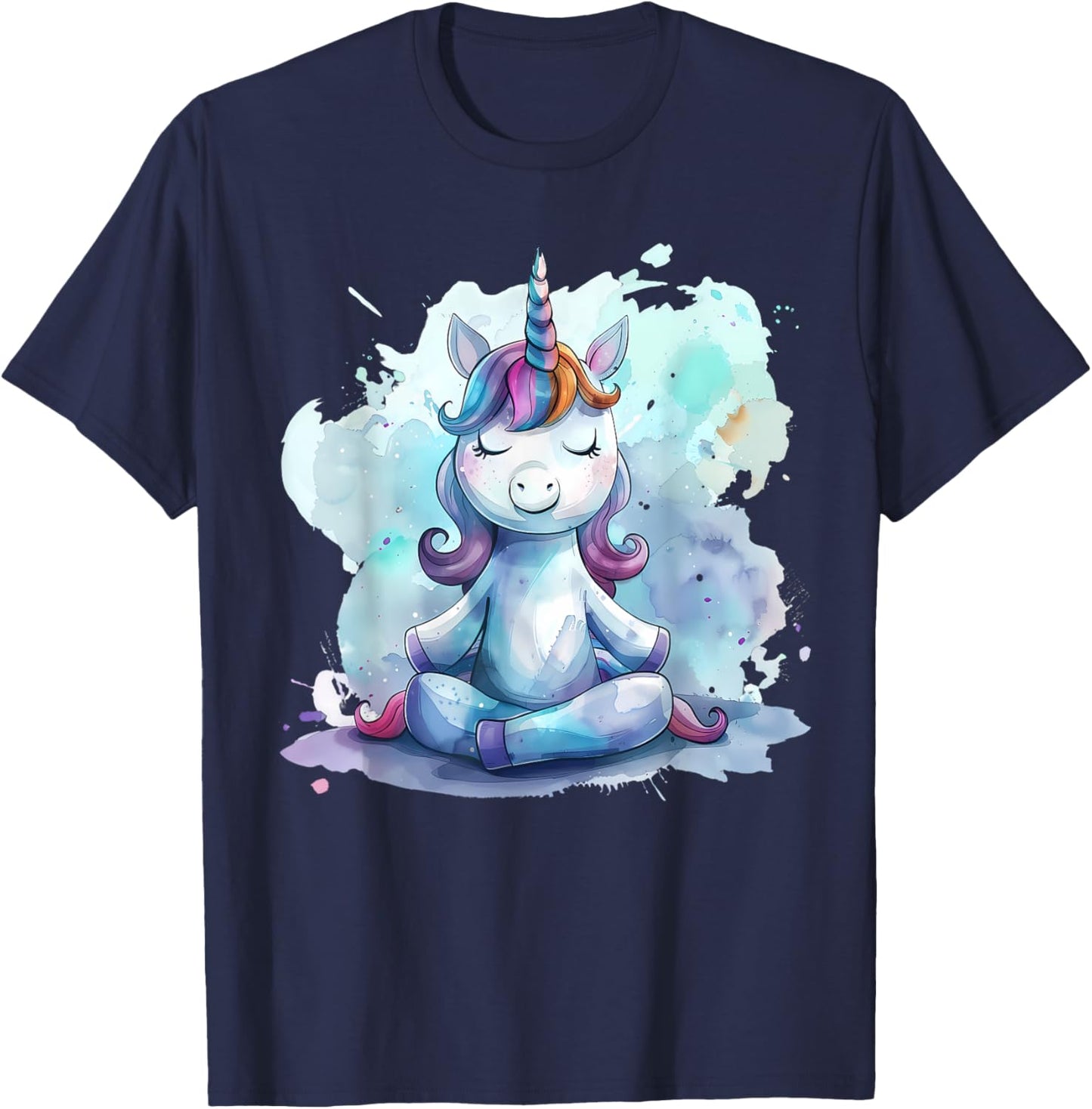Unicorn Meditation Hindu Zen Buddha Spirituality Buddhist T-Shirt - T-Shirt | Navy