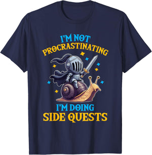 I'm Not Procrastinating I'm Doing Side Quests Fantasy Knight T-Shirt - T-Shirt | Navy