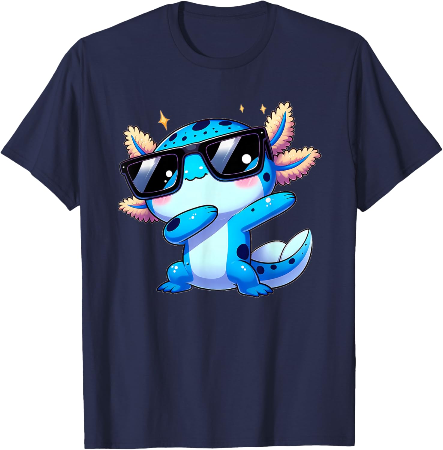 Fox Brother Kids Toddler Boys Dabbing Axolotl Kawaii Axolotl T-Shirt - T-Shirt | Navy