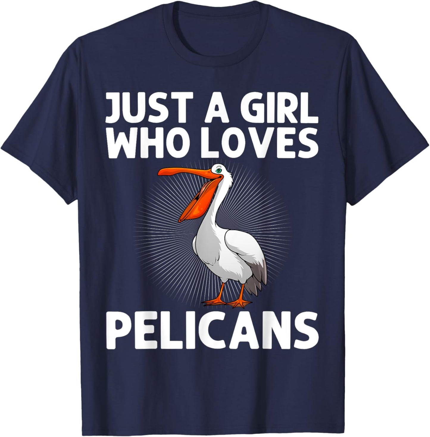 Funny Pelican Art Girls Pelican Bird Pelican Lover T-Shirt - T-Shirt | Navy