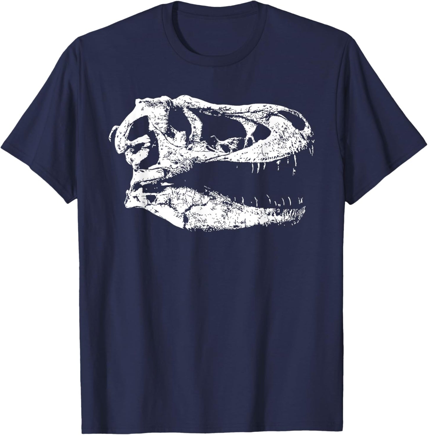 T-Rex Skull Dino Bones Paleontologist Fossil Dinosaur T-Shirt - T-Shirt | Navy