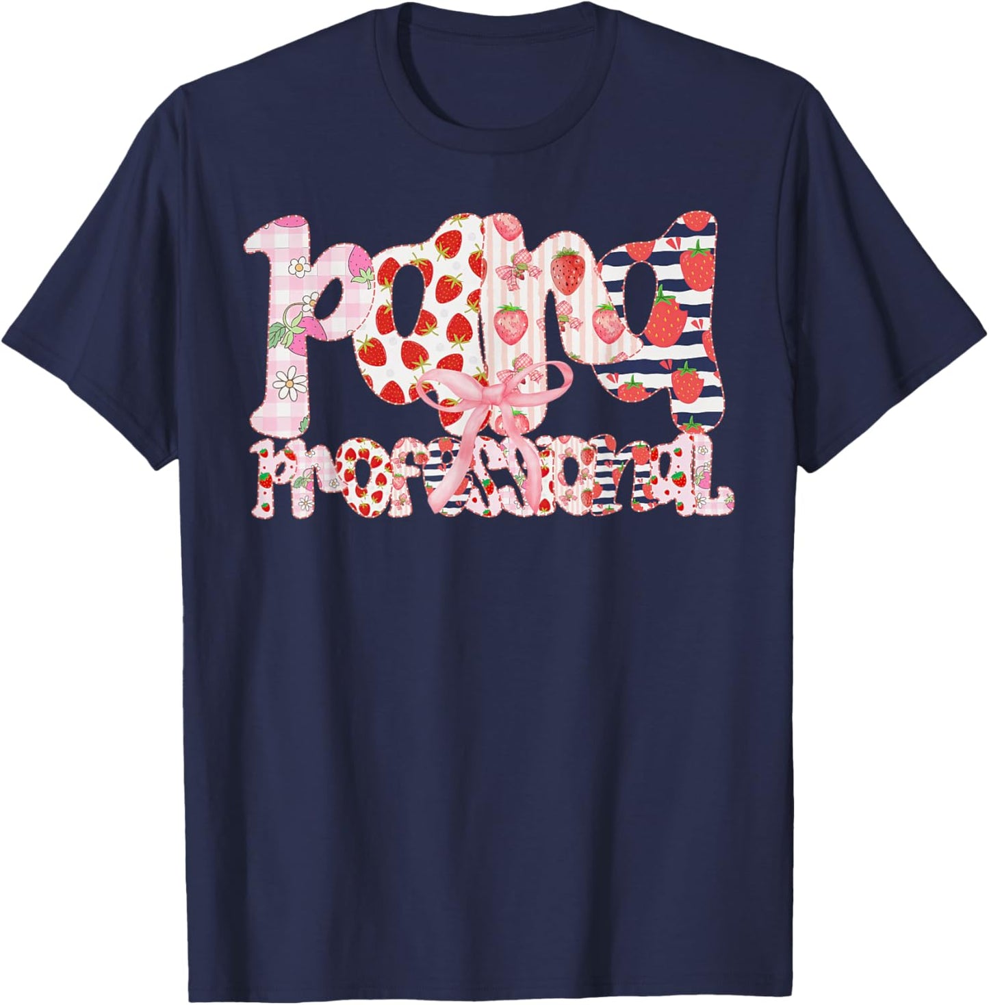 Paraprofessional Coquette Bow Strawberry para Teacher Aide T-Shirt - T-Shirt | Navy