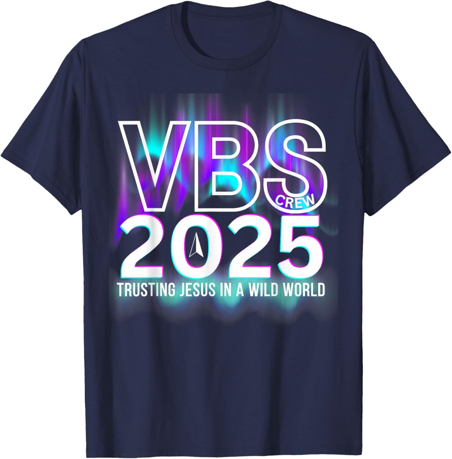 VBS Crew 2025 Northern Lights Team VBS Vacation Bible School T-Shirt - T-Shirt | Navy
