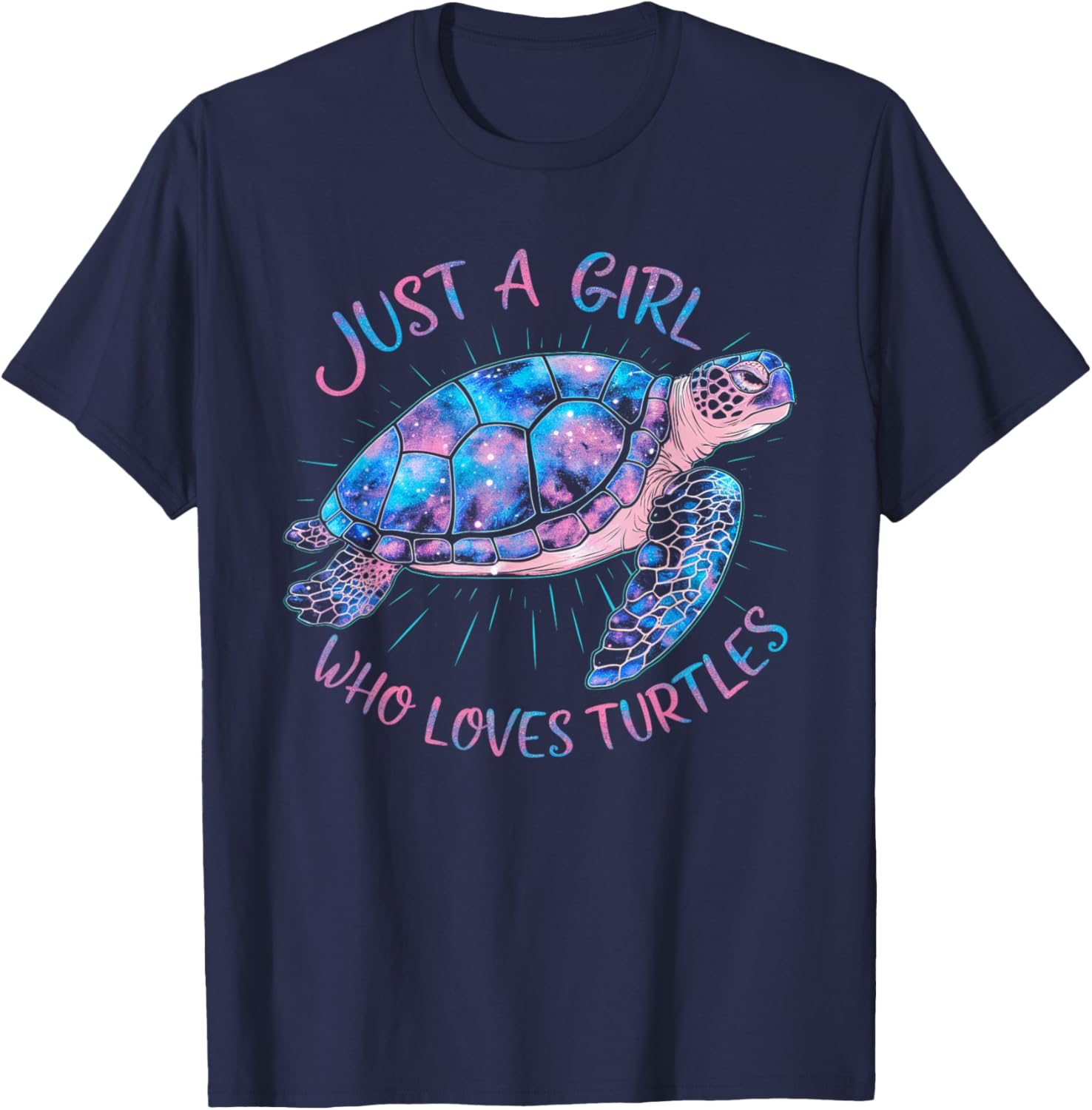 Just A Girl Who Loves Turtles Cute Turtle Lover Conservation T-Shirt - T-Shirt | Navy